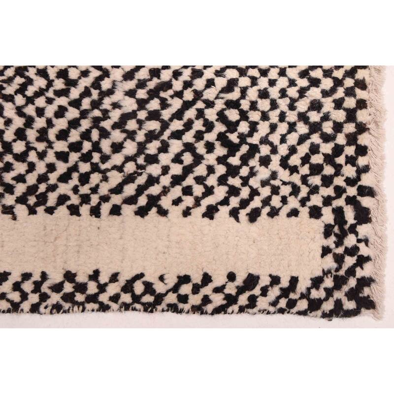 ECARPETGALLERY Hand-knotted Pak Finest Marrakesh Black, Cream Wool Rug - 8'0 x 9'11