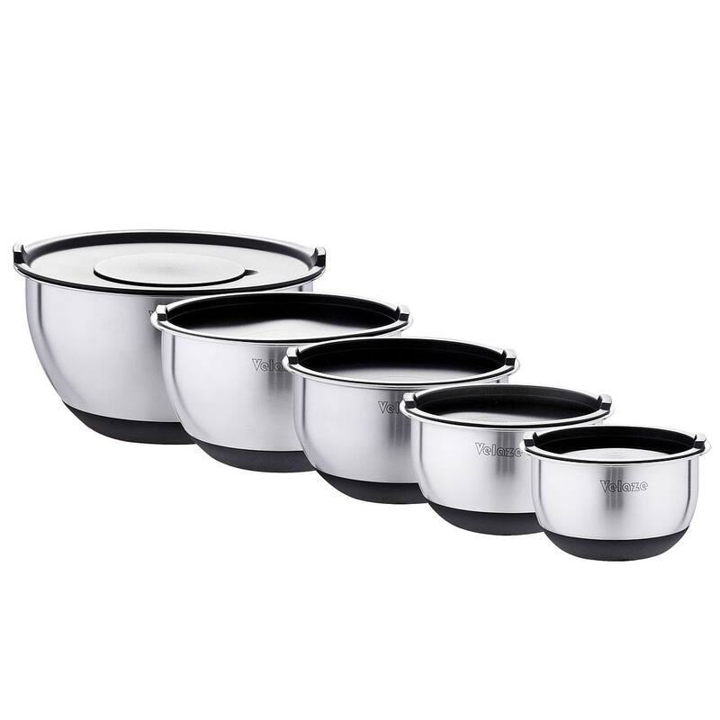 Velaze 5-Piece Prep & Mixing Bowl(1/1.6/2/3.2/5.4 Qt.)