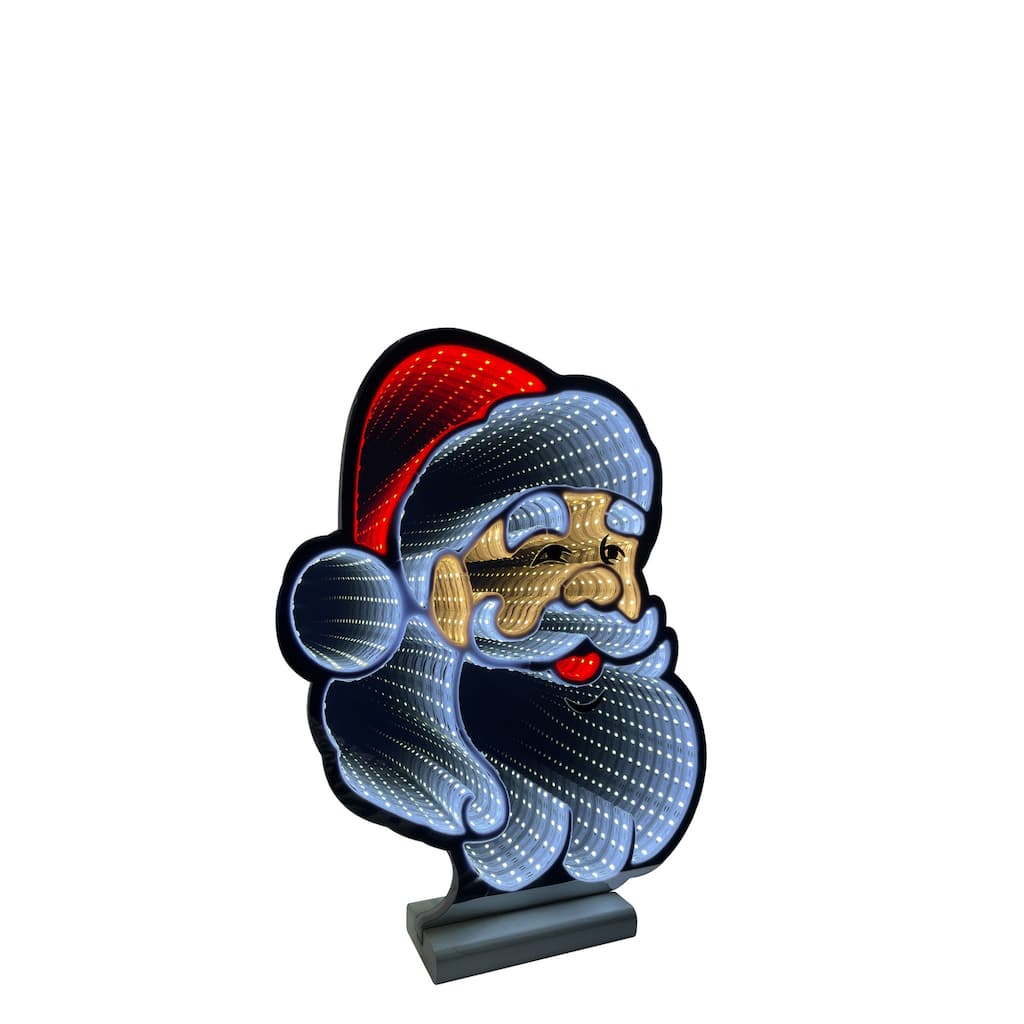 LED Lighted 3D Santa Claus Christmas Infinity Mirror - 12"