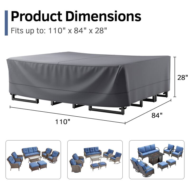 Pocassy Outdoor Sofa Lounge Chair Covers Heavy Duty Waterproof Covers.