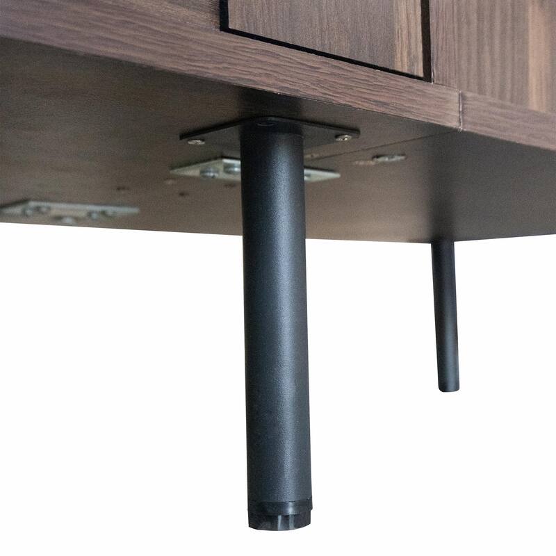 78" Mid-Century Modern TV Stand for 65+ Inch TVs, TV Console with Storage Cabinets