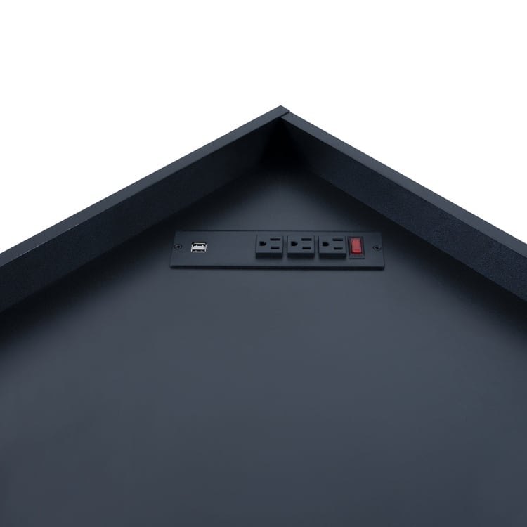 Corner Cabinet with USB Ports and Outlets Corner Cube Storage for Small Space Wooden Storage Cabinet