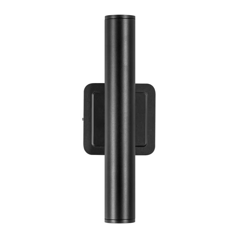 2-Light Modern Black Linear Cylinder Integrated LED Outdoor Wall Sconce Waterproof IP54 Outside Light Fixtures for House