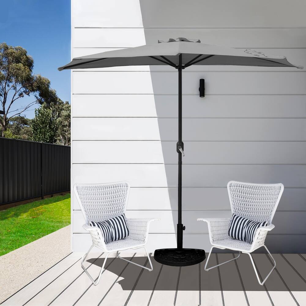 Merritt 9 Ft Half Market Umbrella Included Base