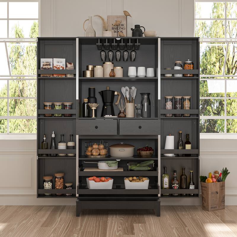 Multifunctional Kitchen Cabinetand Wine Cabinet Wine Glass Rack Pantry