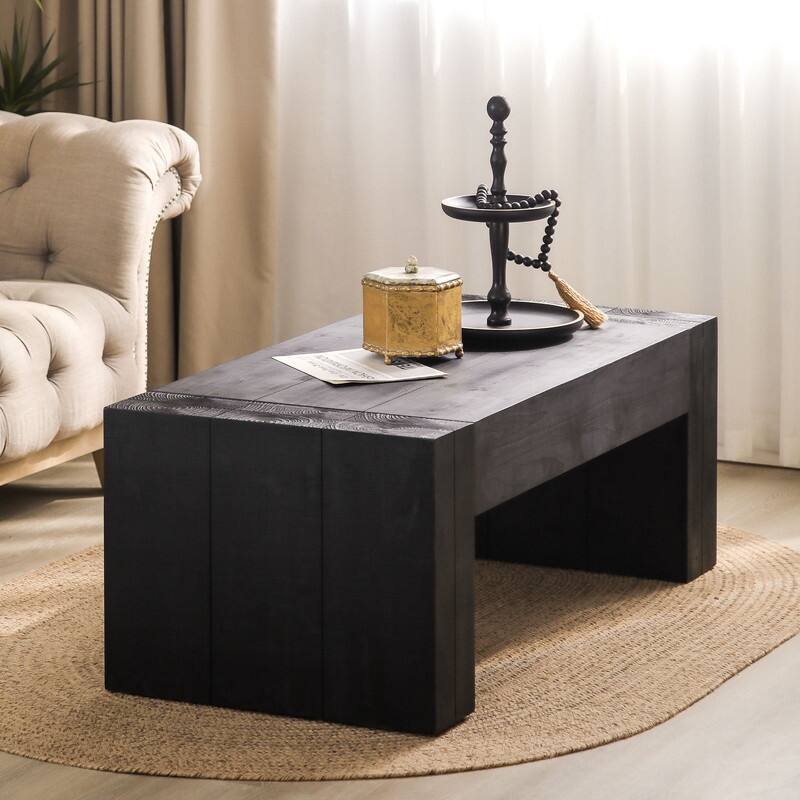 Coffee Table, Rustic Wood Center Table, Rectangle Cocktail Tea Table