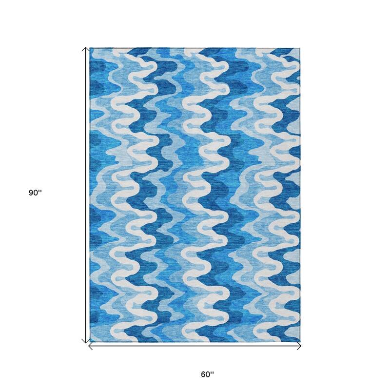 HomeRoots Abstract Transitional Rectangle Outdoor Rug