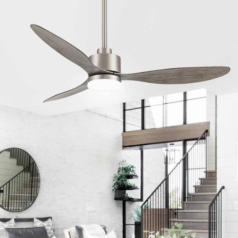 52 Inch Gold LED Ceiling Fan with Lights Remote(3-Blade)