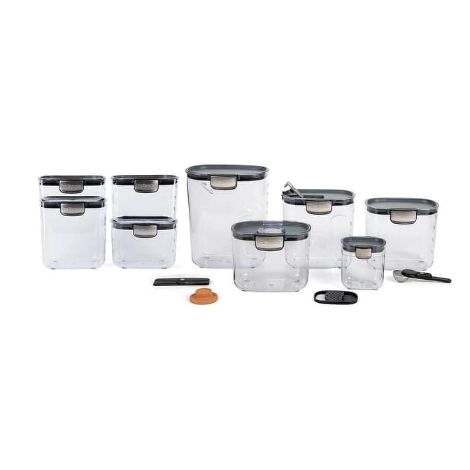 ProKeeper+ Airtight 13-Piece Food Storage Container Set, Clear Plastic for Kitchen Organization