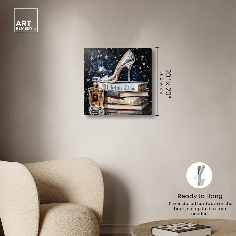 Sparkling Stars Heel Canvas by Art Remedy, Gallery Wrapped