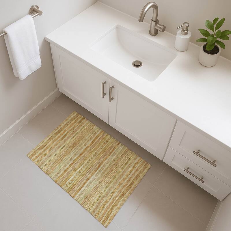 Premium Washable Super Soft Boho Stripes Mayfield Rug - Salmon - 1'8" x 2'6"