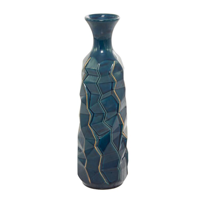 Blue Modern Smooth Glazed Stoneware Vase