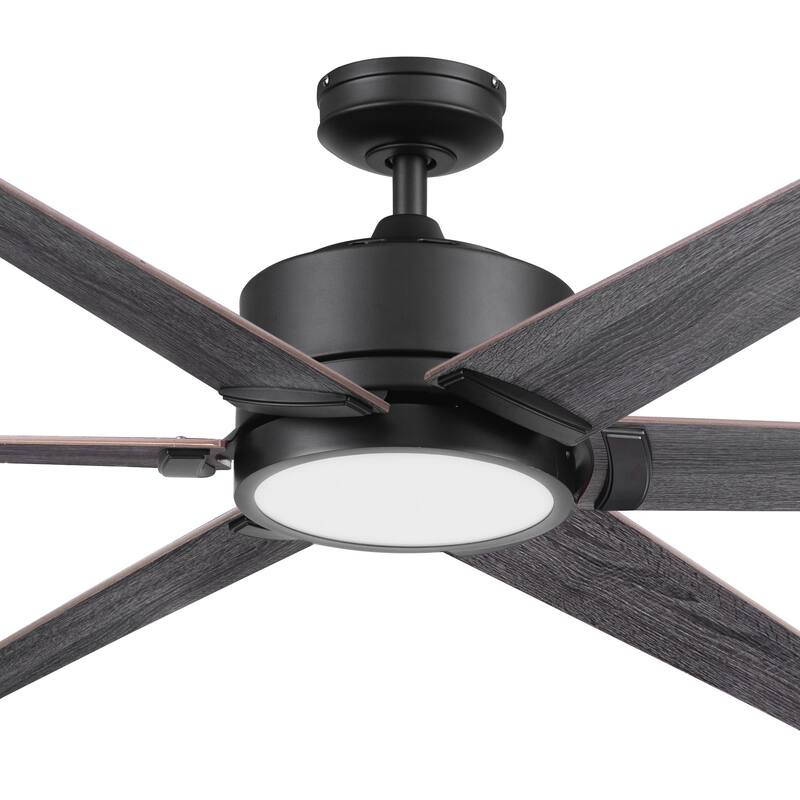 62" Honeywell Talbert Ceiling Fan with Color Changing LED Light, Remote Control, Dual Mounting Options, Dual Finish Blades