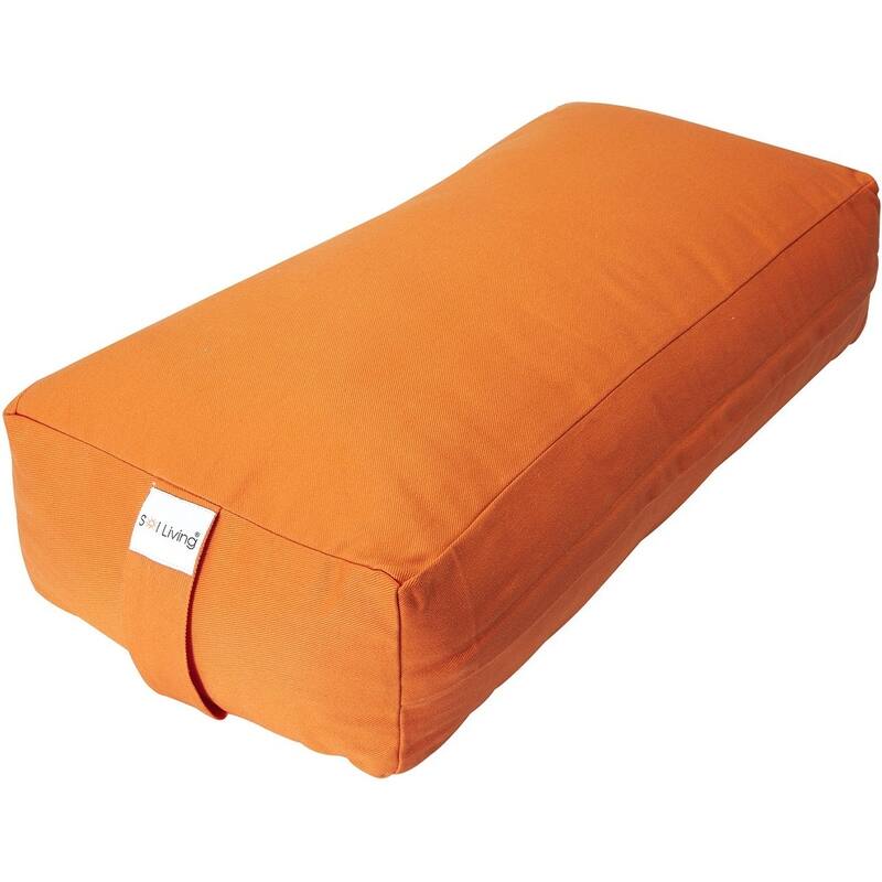 Sol Living Rectangular Yoga Bolster Meditation Cushion - Cotton - Orange