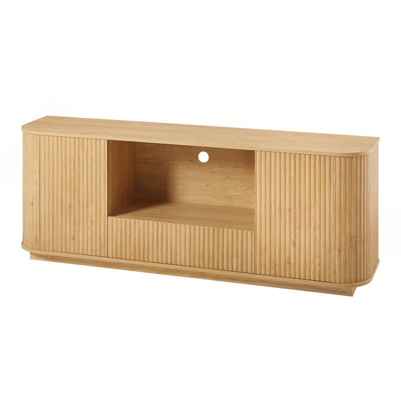 64 Inch Wavy TV Stand, Rounded Sideboard