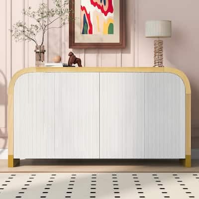 4 Door Storage Cabinet with Adjustable Shelves