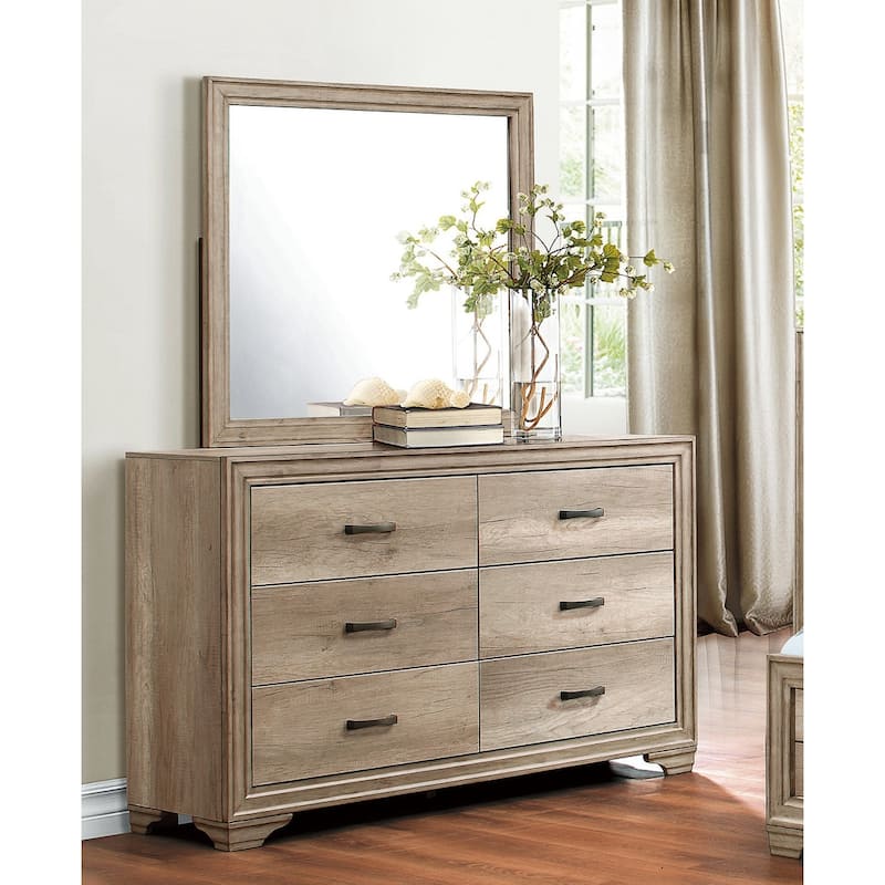 Dresser w Black Hardware Bedroom Furniture Rustic Contemporary Design