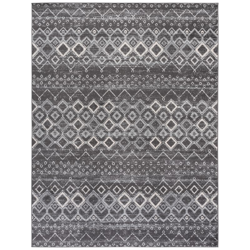 SAFAVIEH Amsterdam Iskra Moroccan Boho Rug - 10' x 14' - Dark Grey/Light Grey