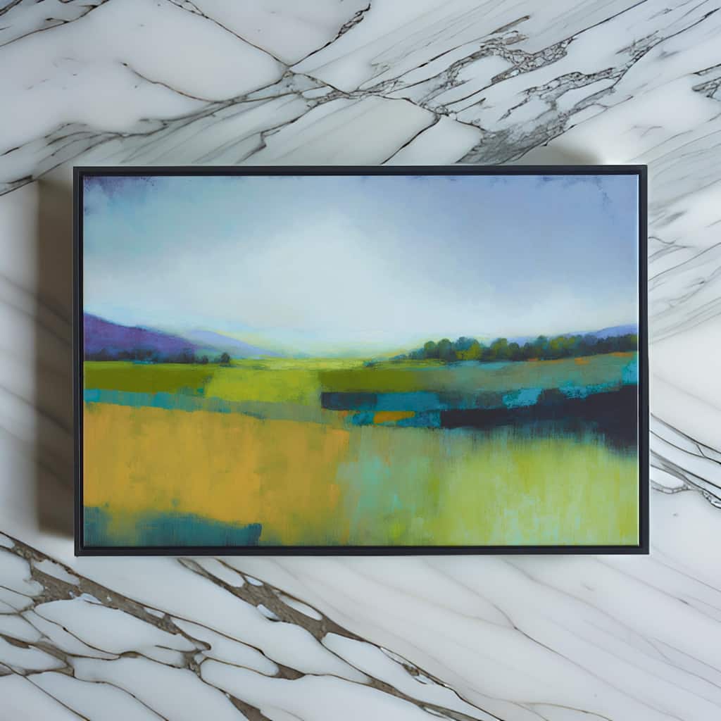 31 x 41 Handcrafted Wall Art, Crashing Waves on Framed Canvas, White, Blue