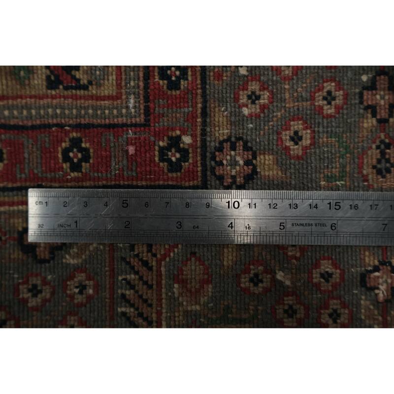 Hand Knotted Oriental 100% Wool Carpet Traditional Geometric Brown Agra Area Rug - 9' 8'' X 6' 8''