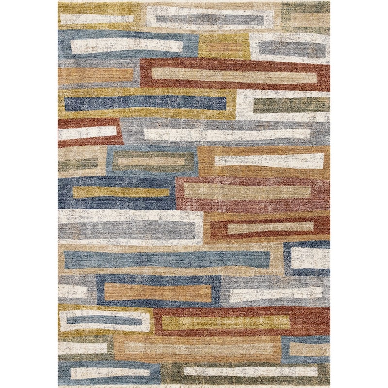 HomeRoots Geometric Modern Rectangle Area Rug - 5' X 8'