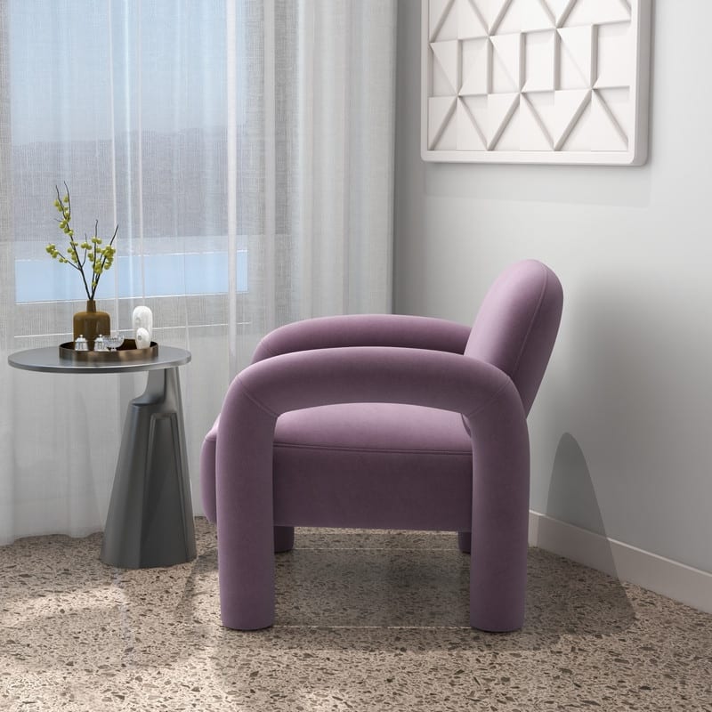 SEYNAR Mid-Century Modern Velvet Upholstered Accent Chair for Living Room