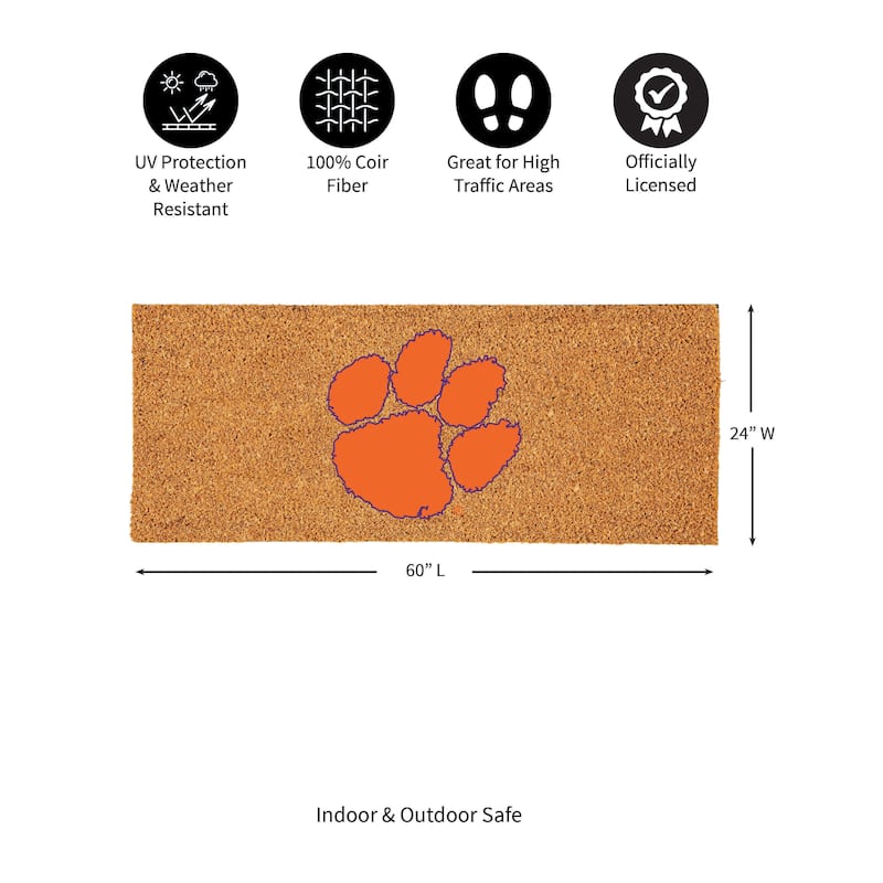 Clemson University Full Color Indoor/Outdoor Coir Mat
