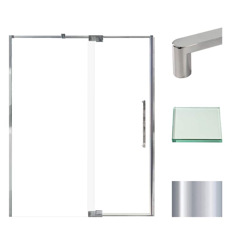 Transolid IPD607610C-R 76" High x 60" Wide Pivot Semi Frameless Shower - Polished Chrome