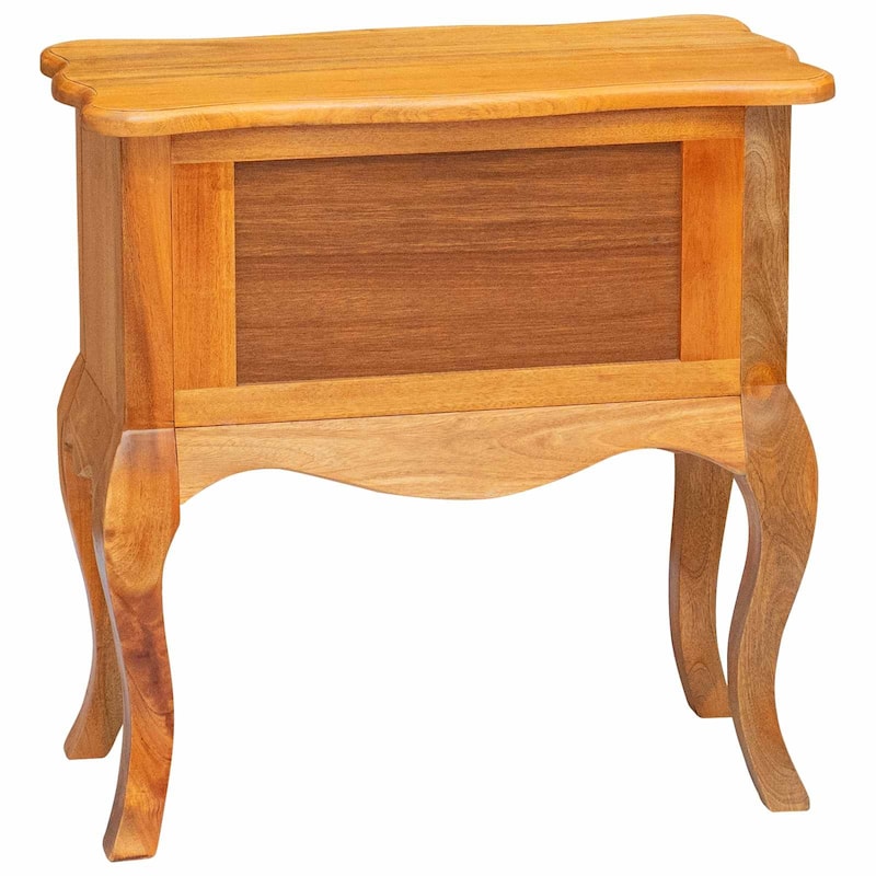 vidaXL Side Table Natural 23.82 x 11.81 x 24.02 in Solid Mahogany Wood - 23.82 x 11.81 x 24.02 in