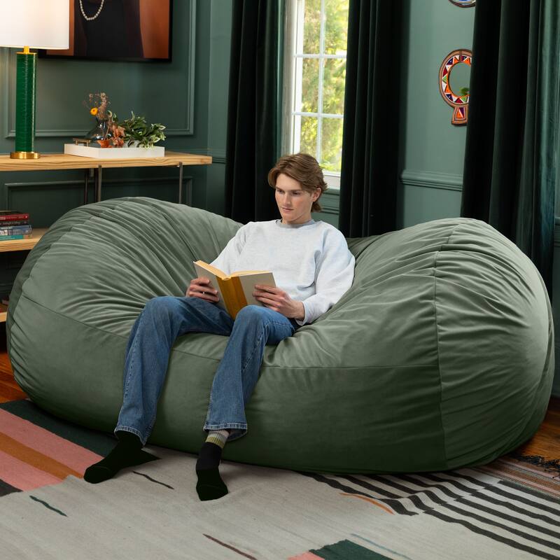 Jaxx Grand Lounger 7 Foot Bean Bag Sofa -Lush Velvet
