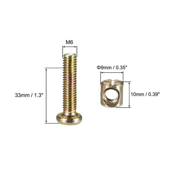 M6x30mm Furniture Bolts Nut Set Hex Socket Screw w Barrel Nuts 10 Sets