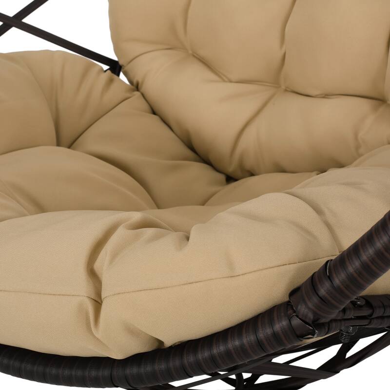 Cayuse Wicker Outdoor Hanging Egg Chair (Stand Not Included) by Christopher Knight Home