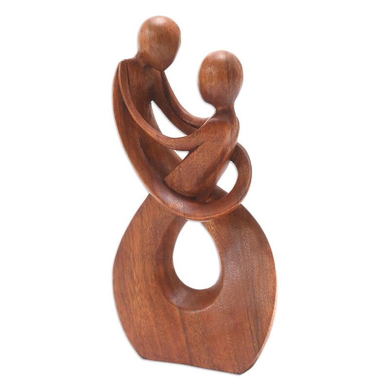 Novica Handmade Honeymoon Dance Wood Sculpture