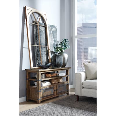Magnussen Home Chesterfield Farmhouse Timber Rectangular Sofa Table - 50''W x 17''D x 29''H