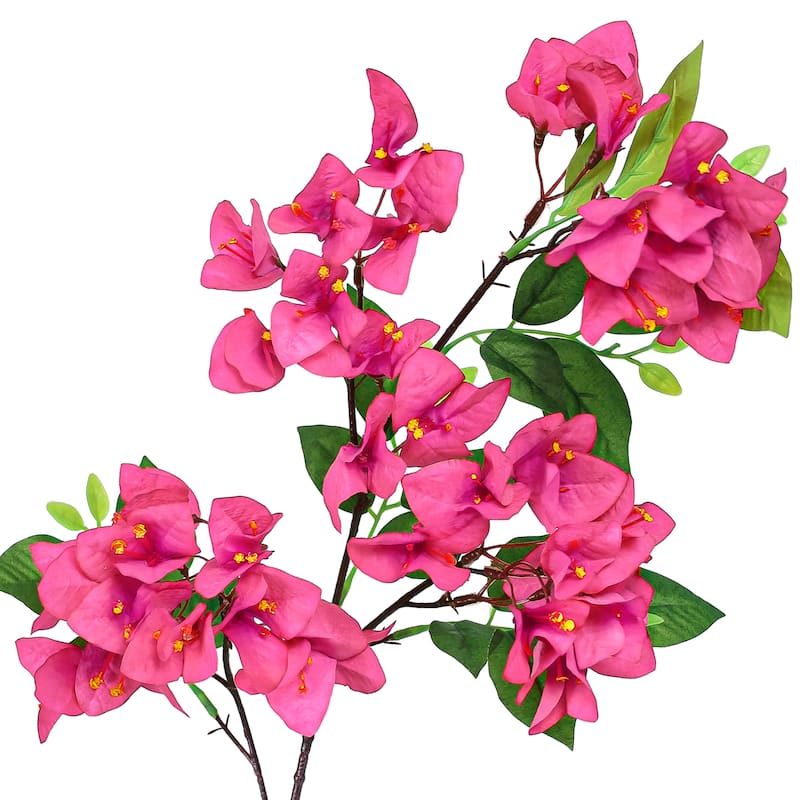 Set of 4 Magenta Artificial Bougainvillea Flower Stem Spray 30in - 30" L x 10" W x 5' DP