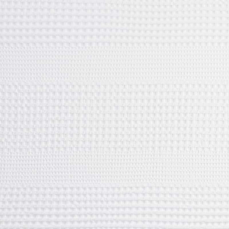 White 100 Cotton Waffle Patterned Shower Curtain