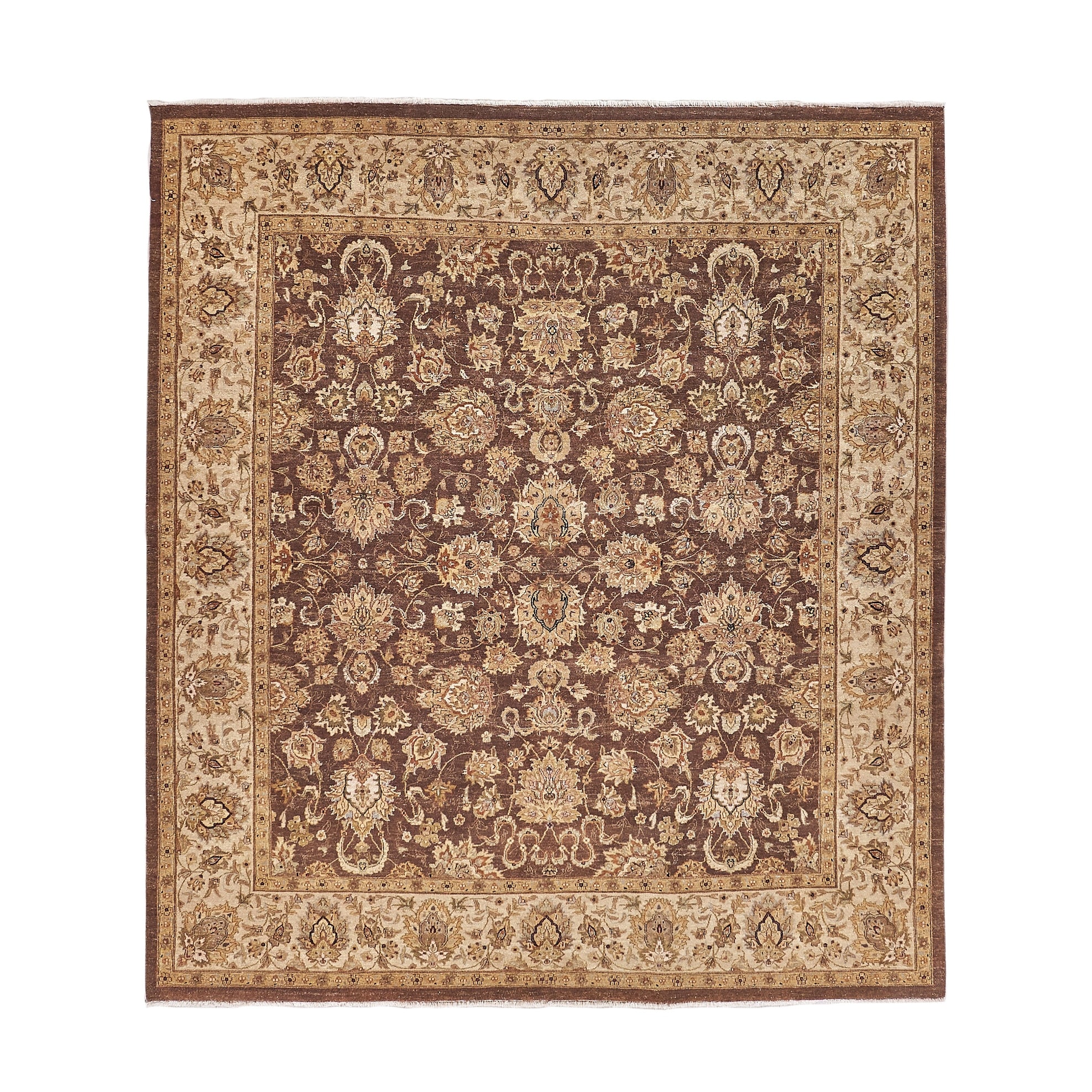 Antique Weave Ziegler hand-knotted New Zealand Wool Brown/Ivory Area Rug - 9' x 10'