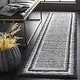 preview thumbnail 83 of 96, SAFAVIEH Border & Stripe Shag Eirny Modern 1.4-inch Thick Rug 2'2" x 8' Runner - Grey/Black - Runner
