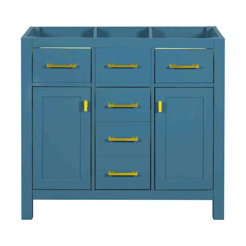 Modern Bathroom Vanity Base with 4 Drawers & 2 Cabinets (NOT INCLUDE SINK)