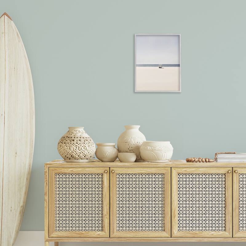 Stupell Distant California Beach Hut Framed Giclee Art Design By Gemma Bardot