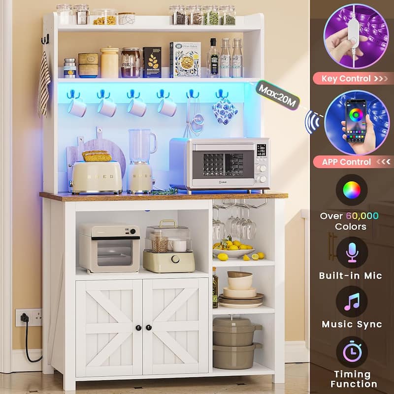 Baker's Rack Coffee Bar Cabinet Microwave Stand Kitchen Cabinet