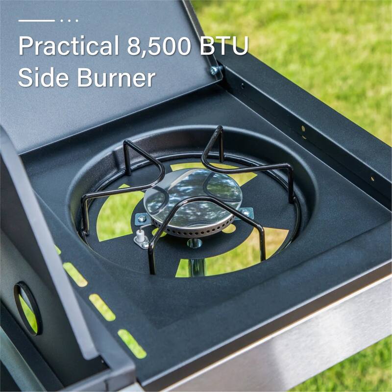 6-Burner Propane Gas BBQ Grill with Side Burner, 65,800 BTU, Porcelain Grates, 665 SQ.IN. Cooking Area, Stainless Steel