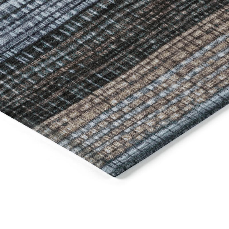 HomeRoots Striped Transitional Rectangle Outdoor Rug