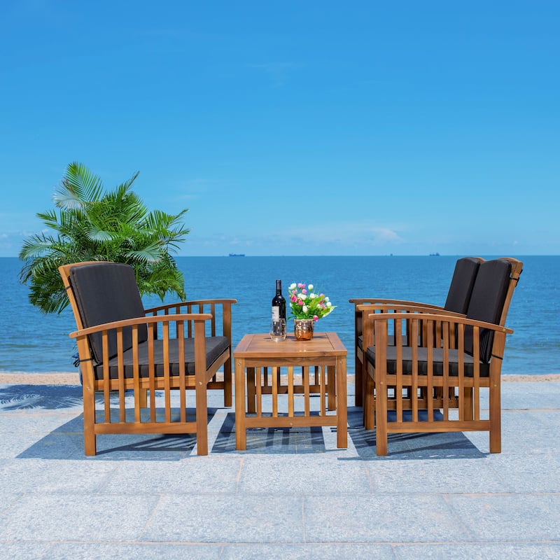 SAFAVIEH Outdoor Rocklin 4-piece Conversation Patio Set