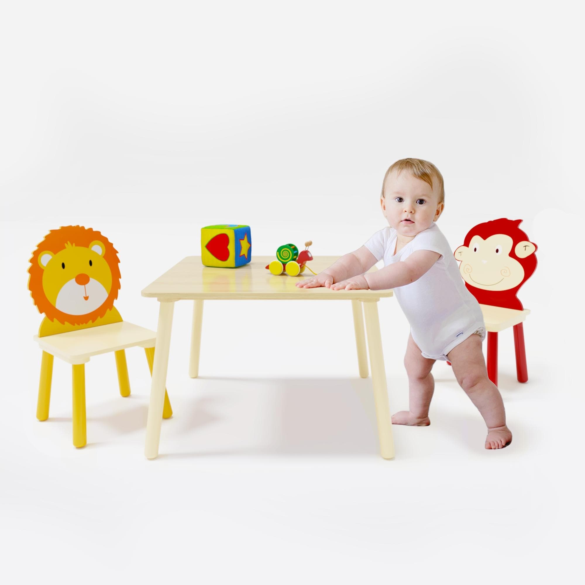 Baby wooden clearance table and chairs