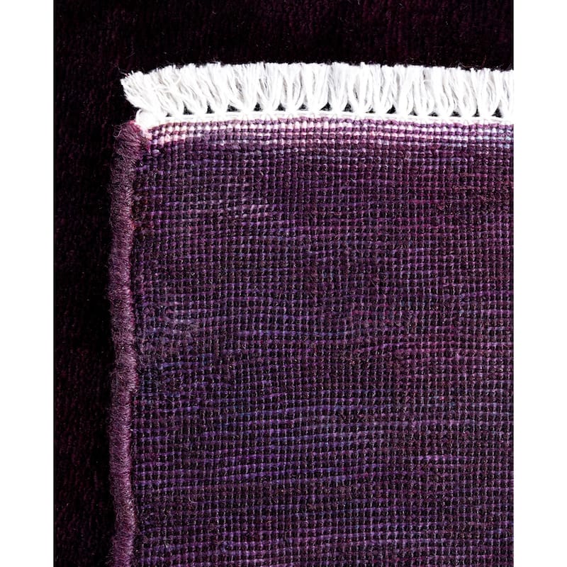 Overdyed One-of-a-Kind Hand-Knotted Area Rug - Purple - 2' 5" x 16' 4"