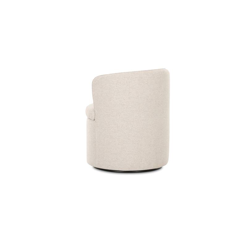 NADAAL STUDIOS Bramric Dining Chair, Curved Back Swivel Seat in Performance Upholstery, Oatmeal