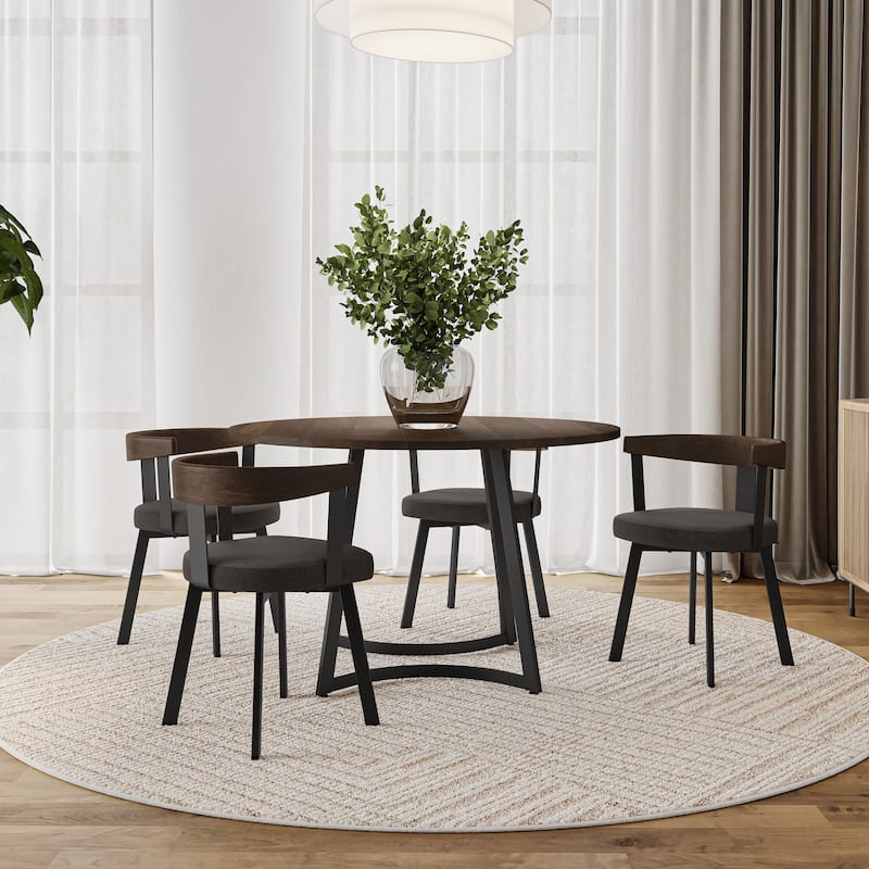 Amisco Lars Dining Chair with Wooden Backrest and Armrests