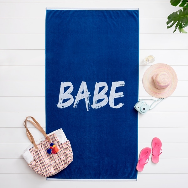 The Welhome 2 Piece Babe Watch Beach Towel Set 40