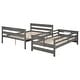 preview thumbnail 8 of 10, Grey Twin XL over Queen Bunk Bed with Detachable Design and Safety Features for Bedroom